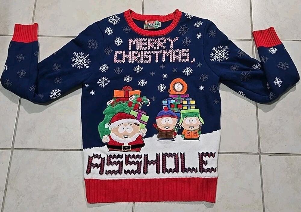 South Park Christmas Sweater Mens Medium Light Up Merry Christmas Ugly Holiday